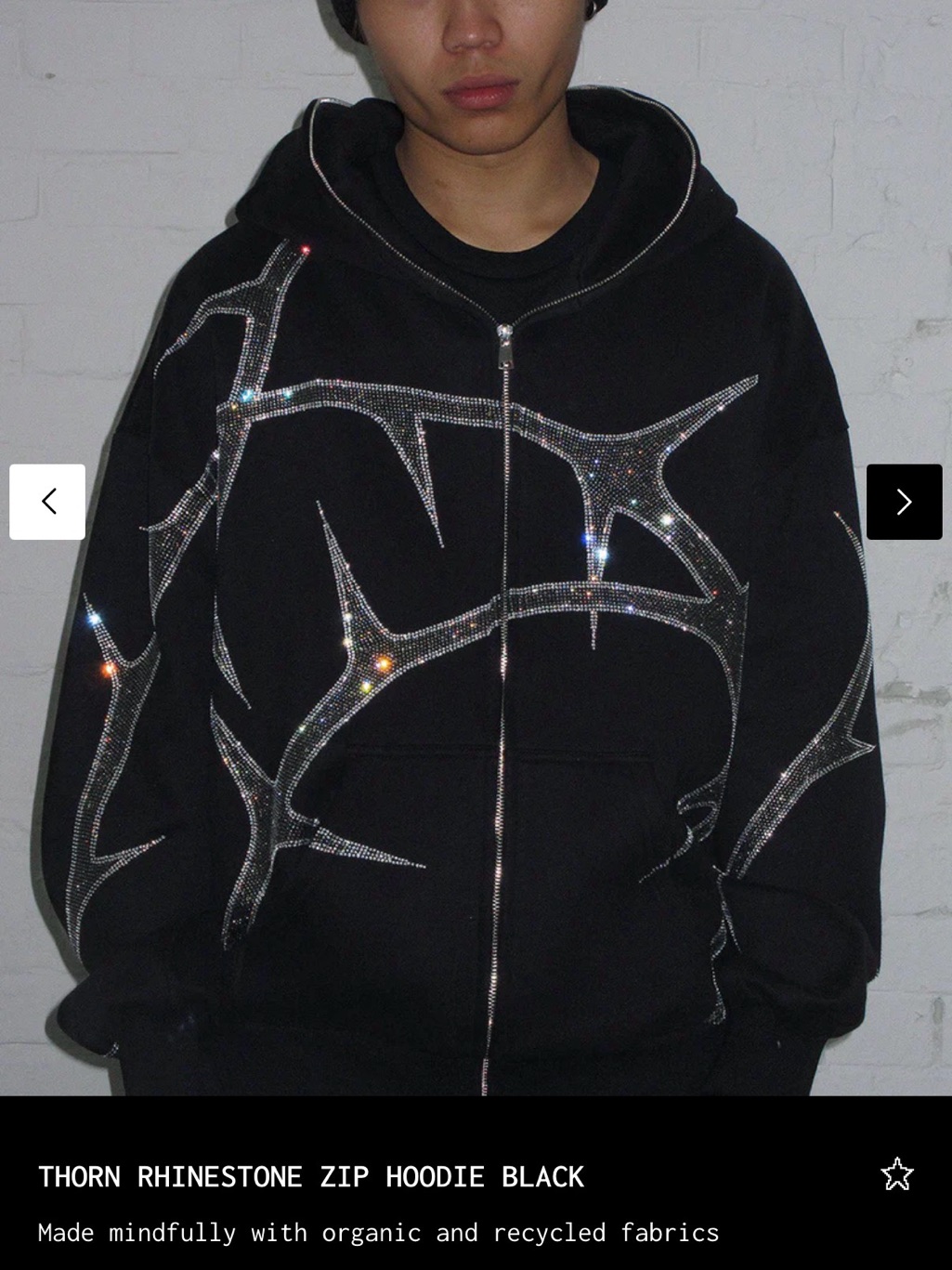 Named Collective Thorn Rhinestone Zip Hoodie And Sweatpants - Black — image 4 of 8